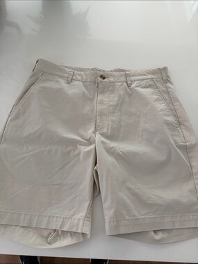 Peter Millar Light Beige Flat Front Chino Shorts
